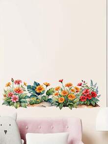 Vibrant Floral & Greenery Peel And Stick Wallpaper, Waterproof PVC Home Decor Sticker, Can Be Used As Gift For Friends Or For Wall, Room, Window Decoration To Refresh Your Home - Multicolor - View 4