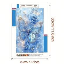 5D钻石画套装 - 花蝶主题，全钻钻石马赛克DIY工艺品，适合家居墙面装饰和礼品赠送 - 彩色 - 查看 12