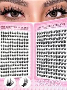 392pcs/28 Rows Cartoon Eyelash Clusters, Cartoon Eyelash Clusters, Anime Clusters, Eyelash Extension Clusters, Natural Makeup Eyelashes, Fairy Eyelash Clusters, Cartoon Individual Eyelashes, Suitable For Beginners - D - View 8