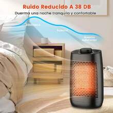 Calefactor electrico portatil,calentador electrico para hogar,Calentador eléctrico de 1500W, oscilación de 70°,Protegido contra sobrecalentamiento y vuelco,3 modos, y silencioso,37290480 - Multicolor - Ver 6