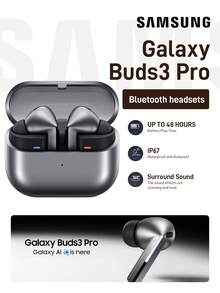 Samsung Galaxy Buds 3 Pro AI True Wireless Bluetooth Earbuds, Noise Cancelling, Sound Optimization, Redesigned Comfort Fit Silver - Silver - View 1