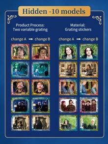 ​​1Set Harry Potter Stickers Gift Box, 10 Pack Wizarding World Decals Classic Character Stickers Harry Potter Hermione Ron Malfoy Transparent PET Stickers, Hot Stamping Stickers For Water Bottles & Scrapbooks​​, Vintage Creative Aesthetic Sticker Decals, DIY Decorative Craft Materials, Holiday Gift, Personalized Scrapbook School Supplies [Officially Licensed] - Multicolor - View 9