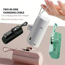 Mini 10000mAh 2-In-1 Portable Charger With Wireless Charging Compatible With IPhone/Type-C - 白色的 - 查看 8