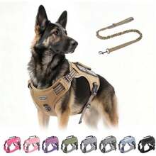 Pechera Arnés Táctica Reforzada con Correa Perros Grandes (Khaki, S),37280372 - Caqui - Ver 1