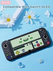 遊戲、貓、兔子、鬱金香主題超薄 TPU 保護殼，相容 Switch OLED/Lite/New Switch2 (2025)。可直接放入底座，無需拆卸。防震防塵。多色可選。春季浪漫、鄉村風、情人節、新年、開學季。 - 彩色 - 查看 17