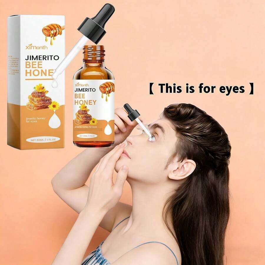 Honey Eye Care Liquid, Containing Honey Extract, Deeply Hydrates, Moisturizes And Locks In Moisture, Keeping The Eyes Comfortable All Day Long,Rare Drops, Melipona Honey, Eyes. MC95 - 棕色的 - 查看 1