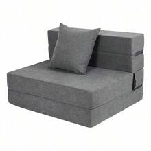 Folding Futon Sofa Bed, Convertible Foldable Chair Bed, Small Couch for Home - Gris - Ver 1