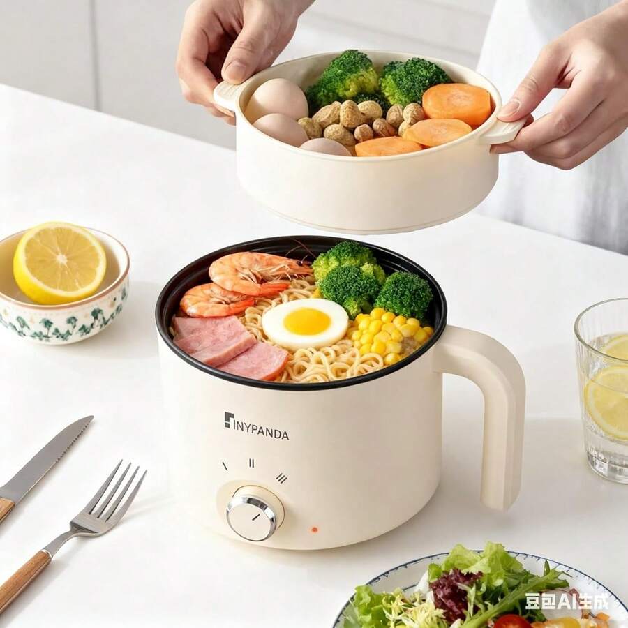 RAF 1.8升多功能电火锅，适合1-3人使用，不粘涂层，具备煎、煮、蒸功能，是家庭厨房的理想之选，也是情人节和圣诞节的绝佳礼物。 - 美規A型插(110-127V) - 查看 1