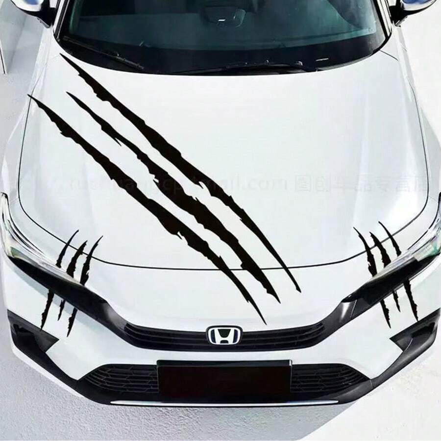 Car Headlight Claw Stickers - Creative Engine Hood And Eyebrow Racing Stripes, Car Modification Scratch Cover Stickers - A - View 1