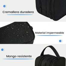 Organizador electrónico, organizador de cables de viaje, bolsa de almacenamiento todo en uno, bolsa de accesorios electrónicos, estuche portátil para cables, cargador, teléfono, auriculares, negro,37265788 - Albaricoque - Ver 6