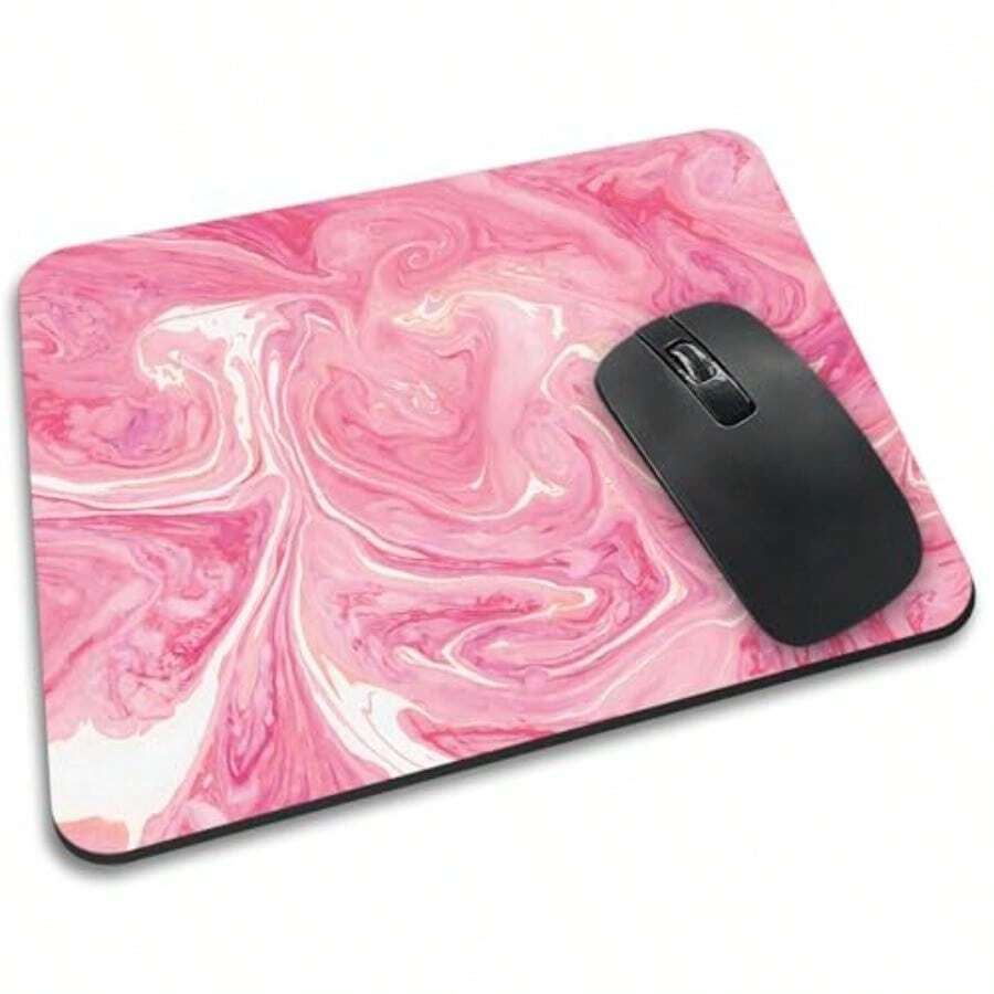 FIAN Mouse Pad Marmol Azul Tapete para Mouse 21.5 x 19 cm Mousepad Gamer - Base Anti-Derrapante Superficie Suave y Deslizante - Alfombrilla para Mouse y Escritorio. Elemental - Marmol Rosa - Ver 1