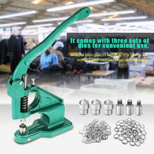 1pc Hand Press Grommet Eyelet Machine with 3 Dies & 1500pcs Grommets 6/10/12mm - Verde - Ver 6