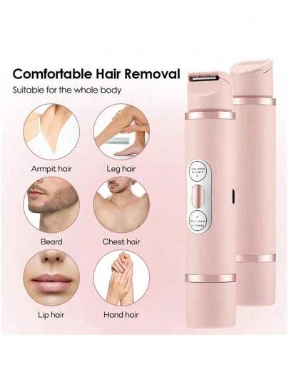 FollowBreak Afeitadora eléctrica 2 en 1 para mujeres, apta para el Body femenino, recortadora de nariz y cabello, afeitadora facial, cejas, piernas, axilas, depiladora recargable, adecuada para regalos y uso personal
