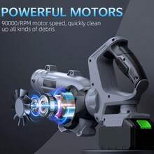 Cordless Leaf Blower, 680 CFM, 21V Electric Cordless Leaf Blower, Equipped With 4.0Ah Battery And Charger, 3-Speed Modes, 270° Adjustable Handle, Suitable For Lawn Care - Xám - Xem 3