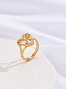 1pc Vintage Creative 26 Letter Adjustable Ring, European And American Style, Suitable For Couples - Yellow Gold - View 25