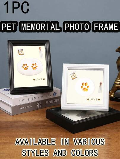 Marco de fotos con huella de mascota, marco de fotos de madera, recuerdo DIY para gatos y perros, marco de fotos de mascota, soporte de fotos de mascota multifuncional, adorno de escritorio compacto, preserva los preciosos recuerdos de tu cachorro/gatito, adecuado para el hogar, la oficina o la estantería, decoración del hogar y regalo ideal, regalo conmemorativo personalizado para amantes de las mascotas, atesora recuerdos maravillosos de varias mascotas, perfecto para cumpleaños de mascotas y aniversarios de adopción.