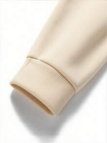 Men's Casual Loose Half-Zip Stand Collar Pullover Pullover Sweatshirt, Street Style, Autumn/Winter - Apricot - View 5