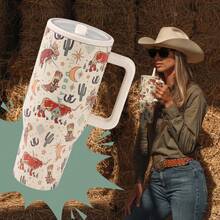 Hydro Jug Traveler 40oz / 32oz Espresso, Cherry, Rodeo, Autumn Checkers, Pink Gingham, Blair, Stella,Etc. Multiple Style Options. Triple-Wall Insulated Stainless Steel With Straw Cup. The Pattern Is Exquisite. Flip-Straw, 24 Hours Cold, Completely Leak-Proof. Suitable For Camping, Work, Indoor Use. Suitable For Water, Iced Tea Or Coffee, Ice Drinks , Hot Drinks, Juice. It Is Also Very Suitable To Be Given As A Gifts. ( 1183 Ml / 945 Ml ) - 40oz/1183ml - 查看 8