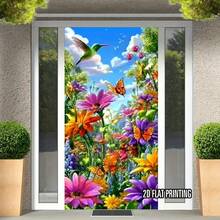 2D Flat Door Curtains, 2D Flat Printed Door Decorations, 1-Piece Set, 2D Flat Printed Door Curtains, Bright Floral Butterfly Door Curtains, Door Protection Covers - Perfect Gifts For Indoor And Outdoor Decoration And Home Decoration Enthusiasts, Photo Background Decoration And Festival Party Decoration, 2D Flat Style - 1PCS - View 5