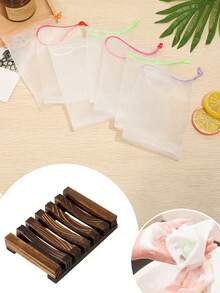 Retro Wooden Soap Dish Fashionable Minimalist Bathroom Soap Holder Bathroom Drain Soap Tray Sink Soap Rack Handmade Soap Holder - Brown - View 7