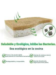EstiloTendencia16PCS Esponjas De Limpieza De Cocina, Esponja De Doble Cara Naturales, Esponja Hechas De Celulosa Antirayaduras Y Sisal De Coco, EcolóGicas, De Secado RáPido Y Sin OlorCalidad PremiumVersióN Mejorada - 1 - Ver 3