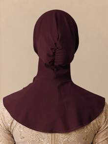 1 szt. abaja, chusta na głowę na lato, do stroju kąpielowego, szybkoschnąca, damska, z wydłużonym dekoltem, odpowiednia do sukienek - Burgund - Zobacz 3
