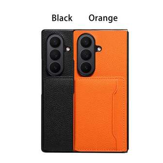 Luxury Faux Leather Stand Card Holder Phone Case Frosted Feel For Galaxy Z Fold 7 6 5 For Unisex Relatives Friends And Elders Holiday Gift