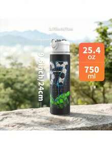 1 bình nước nhựa hình quả bóng đá 67cm, bình nước thể thao bằng nhựa in hình dễ thương, nắp bật, cốc nước nhựa tái sử dụng 25oz/750ml, bình đựng đồ uống du lịch nhẹ, chống rò rỉ, thích hợp làm quà tặng sinh nhật, Giáng sinh, Halloween, Lễ Tạ ơn. - Nhiều màu - Xem 3