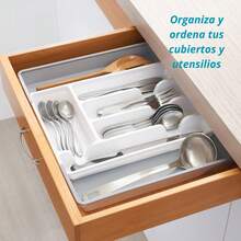TendenciaPorta Charola Organizador De Cubiertos Para Cajon Cucharas BlancoCalidad premium - Blanco - Ver 5