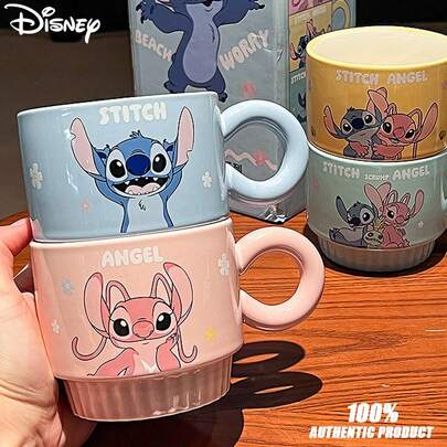  Disney Officiellt Autentisk Ny Stitch Keramik Staplad Enkelmugg Födelsedagspresent Vattenmugg Hög Skönhet Smink För Flickor Hemmakompanjon Gåva