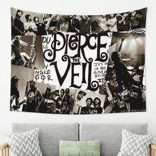 Pi1rc1 Th1 V1il Tapestry - Horizontal Wall Hanging With Iconic PTV Print Durable Peach Light Beige Texture For Dorm Room  Music Fan Gift & Studio Decor (Easy To Hang) - Multicolor - View 5