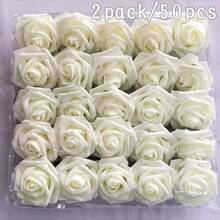 50/25支浪漫情人节人造玫瑰花，散装象牙色仿真玫瑰，适用于DIY婚礼花束、玫瑰墙饰、桌面摆件、派对餐桌装饰、插花、艺术家居装饰、婚礼装饰、情人节礼物 - 彩色 - 查看 14