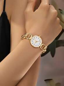 1件复古简约小众精致奢华马蹄扣通勤百搭时尚高端腕表表带，女士日常必备 - 手鍊 - 查看 6