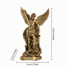 Archangel Michael Resin Statue 21cm Medieval Warrior Decor Greek Mythology Art Craft For Living Room Bedroom Display Figurines Collection - Multicolor - View 6