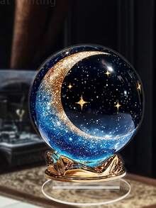 1个波西米亚风格星月图案亚克力水晶球，桌面装饰球，适用于办公室、卧室、家庭花园、室内外场所，是理想的斋月礼物。 - 彩色 - 查看 6