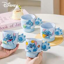 Disney Official Authentic Stitch Handle, Fun Cup, Cute Ceramic Water Cup, High Beauty Breakfast Milk Cup Gift - Multicolor - View 6