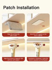 Magnetic Toothpaste Squeezer, Cartoon Dopamine Hand Cream, Facial Cleanser Wall Mount Bathroom Toothpaste Dispenser - Multicolor - View 3