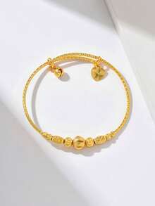 1pc EU&US Fashion Elegant Minimalist Commuter Golden Color Adjustable Open Bangle Bracelet For Women - A - View 8