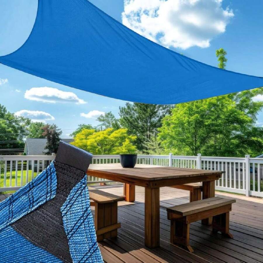 Mallas Sombra de Raschel 90% Esquina Reforzada - 2x2m Azul - Bastilla Doble y Jaretas - Lona de Protección UV, Polietileno HDPE Alta Densidad, para Exteriores, Resistente al Sol,37265204 - Camel - Ver 1
