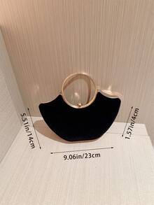 黑色复古丝绒盒式手拿包，优雅高端的婚礼派对手提包，专为精致女士设计，适合搭配旗袍和正式礼服，为女士晚装增添优雅魅力，是理想的情人节礼物。 - 黑色 - 查看 6