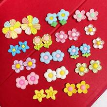 30pcs Assorted Color Cute Flower Resin Decorative Accessories, DIY Beading Craft, Suitable For Phone Cases, Wooden Clogs, Hair Clips, Frames, Decorative Gifts - Multicolor - View 8