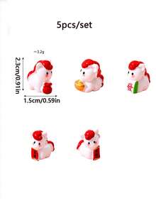 5个可爱迷你招财马树脂摆件，中国新年装饰品，树脂材质，适用于微缩景观装饰、家居和桌面摆设，也是寓意吉祥的礼物，DIY配件 - 彩色 - 查看 9