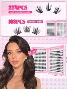 392pcs/28 Rows Cartoon Eyelash Clusters, Cartoon Eyelash Clusters, Anime Clusters, Eyelash Extension Clusters, Natural Makeup Eyelashes, Fairy Eyelash Clusters, Cartoon Individual Eyelashes, Suitable For Beginners - D - View 4