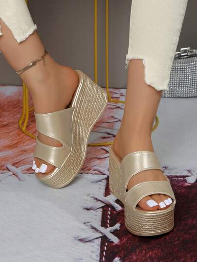 Girl's Casual Sandals, Simple Strap Design With Platform Sole, Comfortable