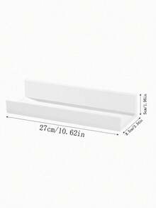 1/2/3/4/6pcs White Acrylic Floating Shelves, Nail-Free Wall Mounted Display Racks For Nursery, Kids Bookshelf, Wall Organizer, Bathroom Storage Shelf - White - View 12