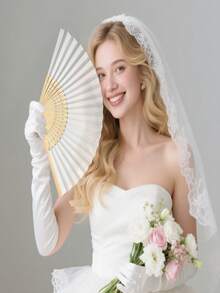 10/1 Set Elegant White Folding Fans, Paper Folding Fan Gift Set, Hand Held Folding Fan, White Paper Hand Fan, White Bamboo Folding Fan, Hand Fan, Paper Folding Fan, DIY White Craft Fan, Bride Bamboo Handheld Folding Fan, Suitable For Bridesmaid Gifts And Wedding Decorations, Wedding Ceremony, Engagement, Graduation, Wedding Party Decor, Bedroom Home Dining Table Centerpiece, Wedding Favors, Wedding Table Decor, Bridal Party Photo Props