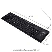 Teclado flexible USB para PC y laptop con teclado numérico y resistente al agua - Negro - Ver 7