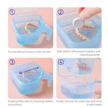 YANDY Denture Bat  Cup Complete E  Dentures Clear Braces Mout Guard Nig Guard Retainers - 如圖所示 - 查看 4