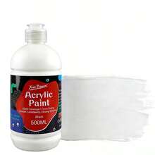 Premium Acrylic Paint - 500ml Black & White Colors, Thick Consistency & Opaque Coverage, Ideal For Studio Work, Outdoor Sketching, Canvas Painting, Murals & Crafts (Artists, Students, Hobbyists) Holiday Gift - White 500ml - View 3