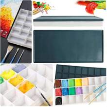 Paleta de Pintura de Plástico con Tapa Suave, Caja de Paleta de Acuarela Portátil Rectangular, Estuche Dispensador de Pintura de Plástico para Acuarela (36 Rejillas),37268010 - Multicolor - Ver 6
